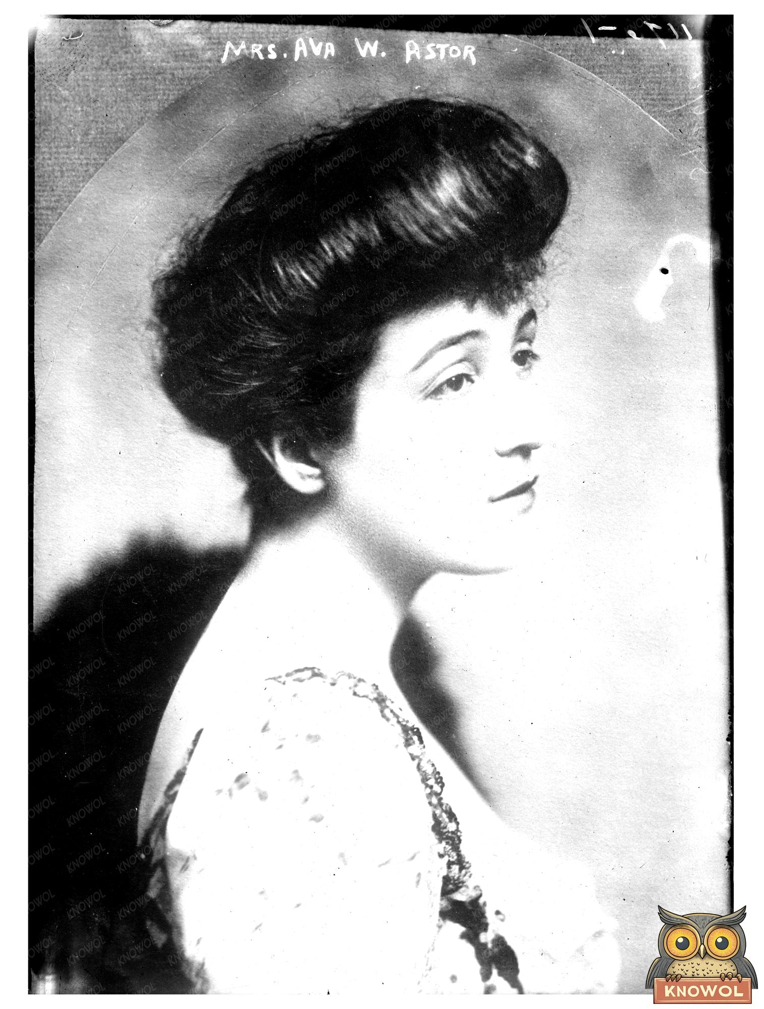 Elegant Portrait of Mrs. Ava W. Astor, 19th Century