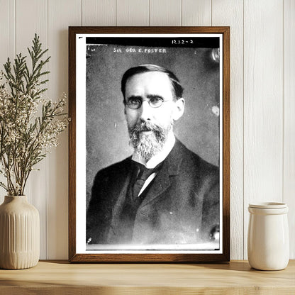 Vintage Glass Portrait of Canadian Politician George Foster