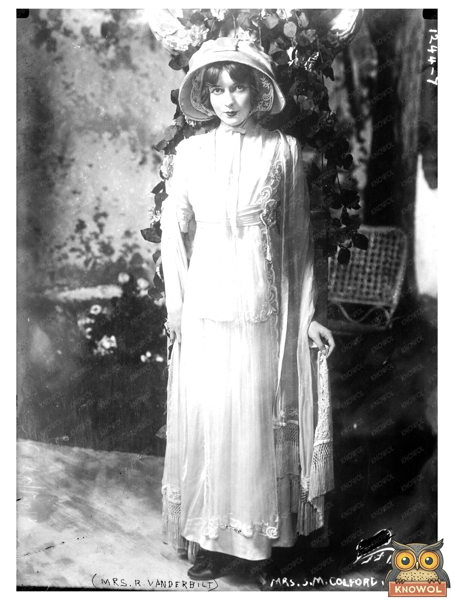 Elegant Portrait of Mrs. S.M. Colford in Vintage Glass