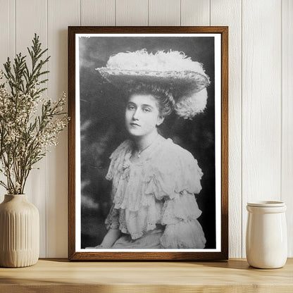 Elegant Portrait of Early 20th Century Socialite