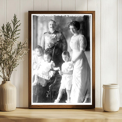German Royal Family Portrait: Kaiser, Kaiserin & Kin