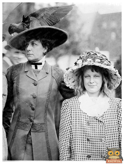 Elegant Mother-Daughter Duo in Early 20th Century