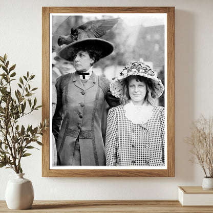 Elegant Mother-Daughter Duo in Early 20th Century