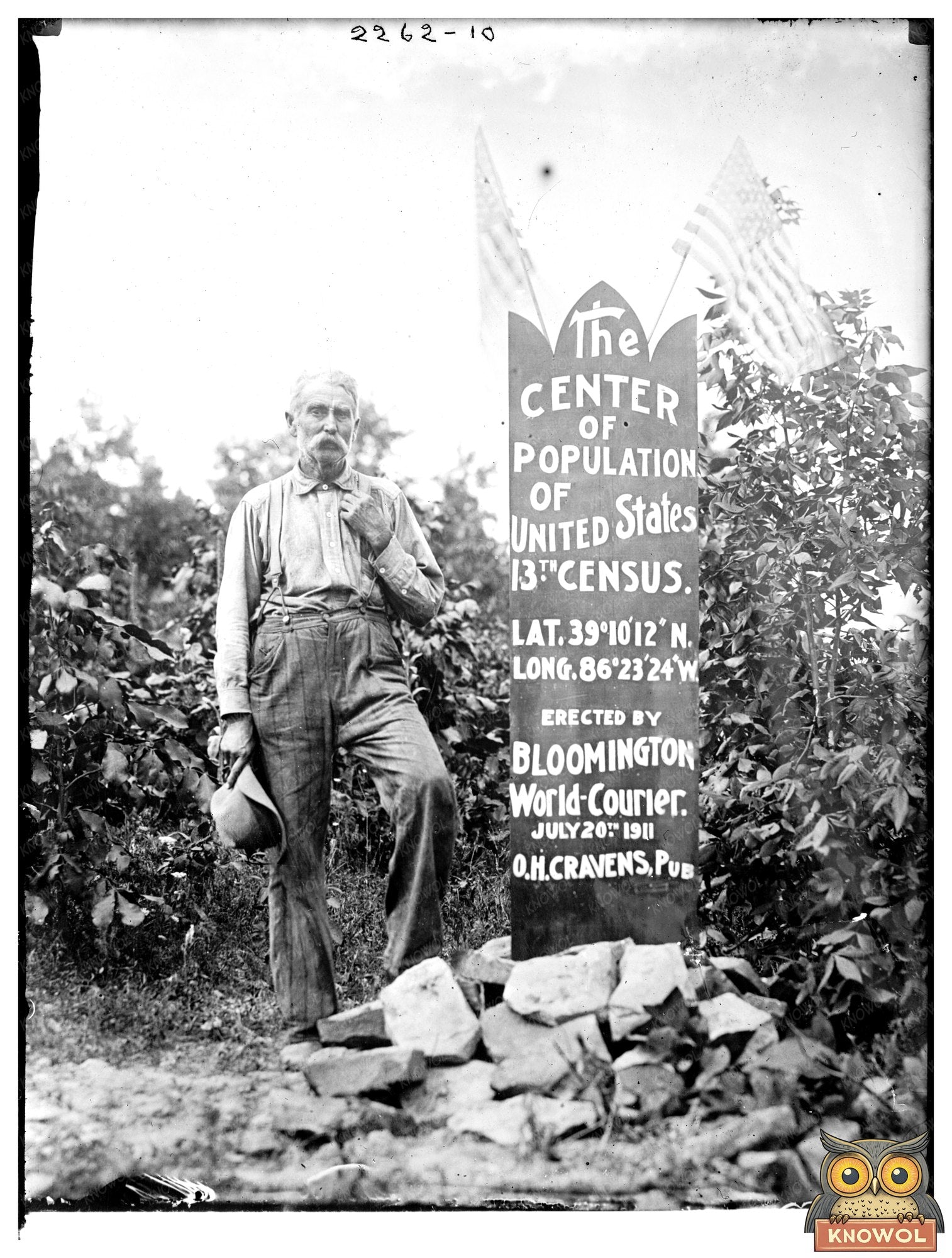 Historic Landmark: Center of U.S. Population - 1910s