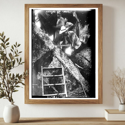 Vintage Maritime Scene of Maines Shipbuilding Era