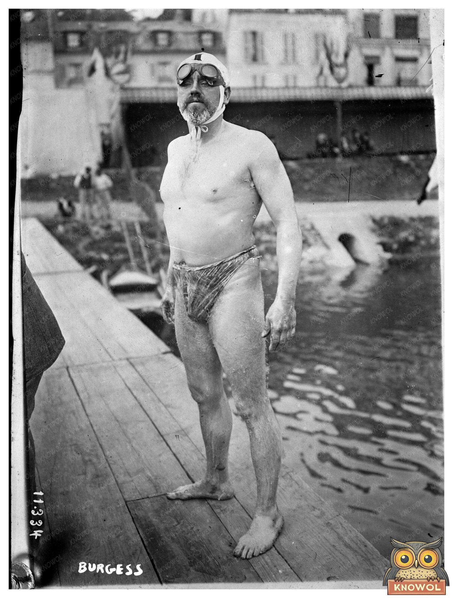 1911 Vintage Photo of Burgess at the Swimming Pool