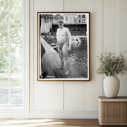 1911 Vintage Photo of Burgess at the Swimming Pool
