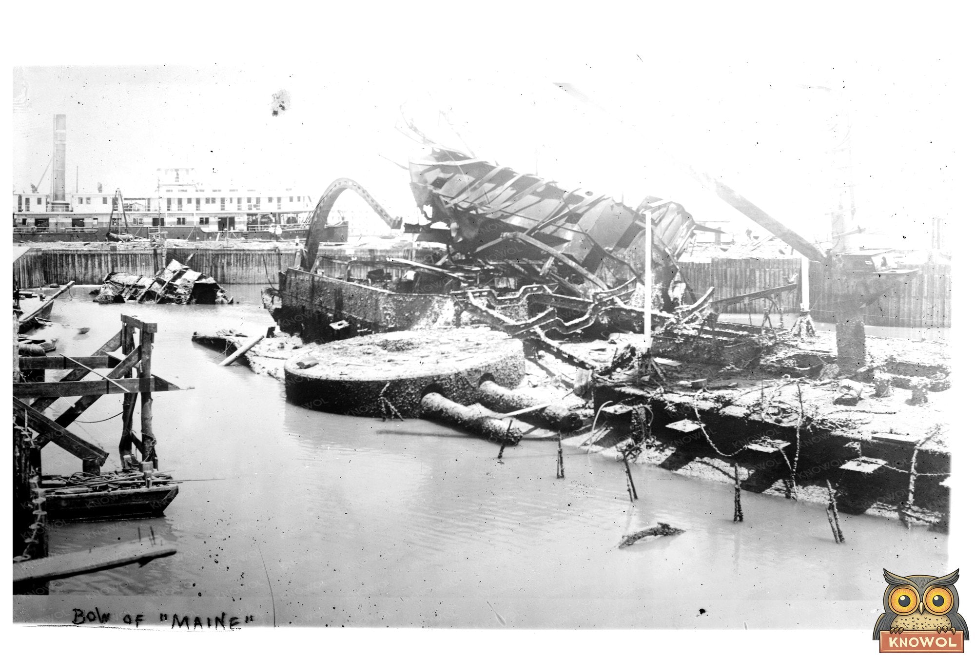 Vintage Naval Ship Bow: Engineering Marvel (1910s)