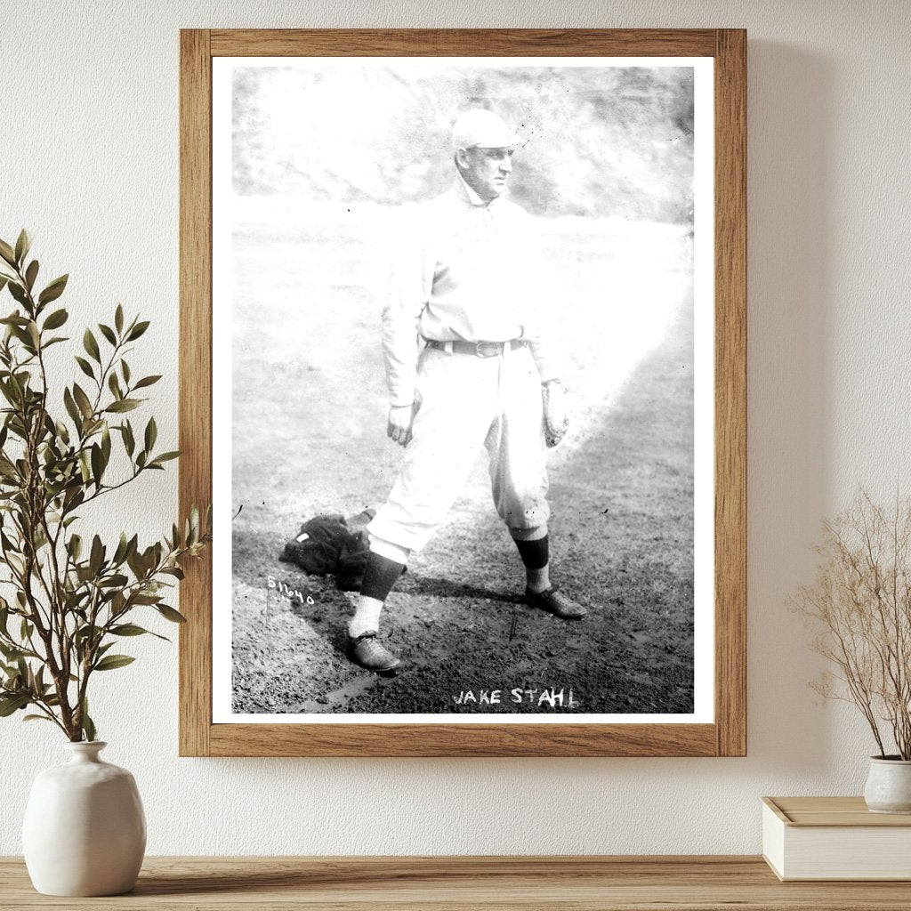 1908 Boston AL Star: Captivating Jake Stahl Portrait