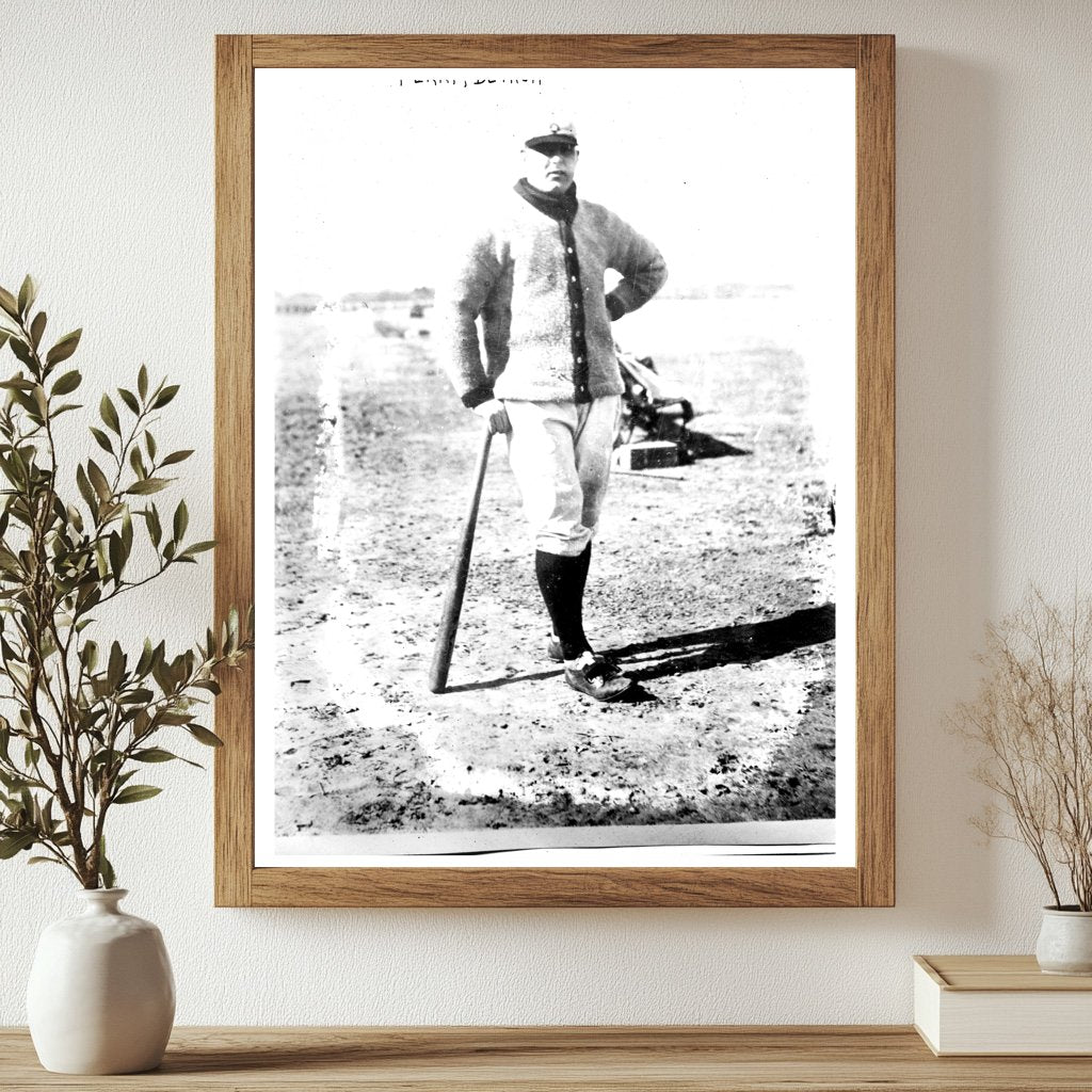 1912 Detroit Baseball Star: Hank Perry in Action