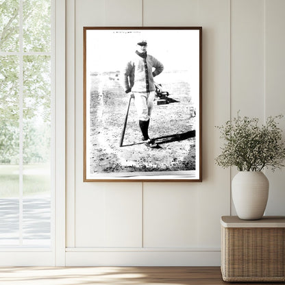 1912 Detroit Baseball Star: Hank Perry in Action