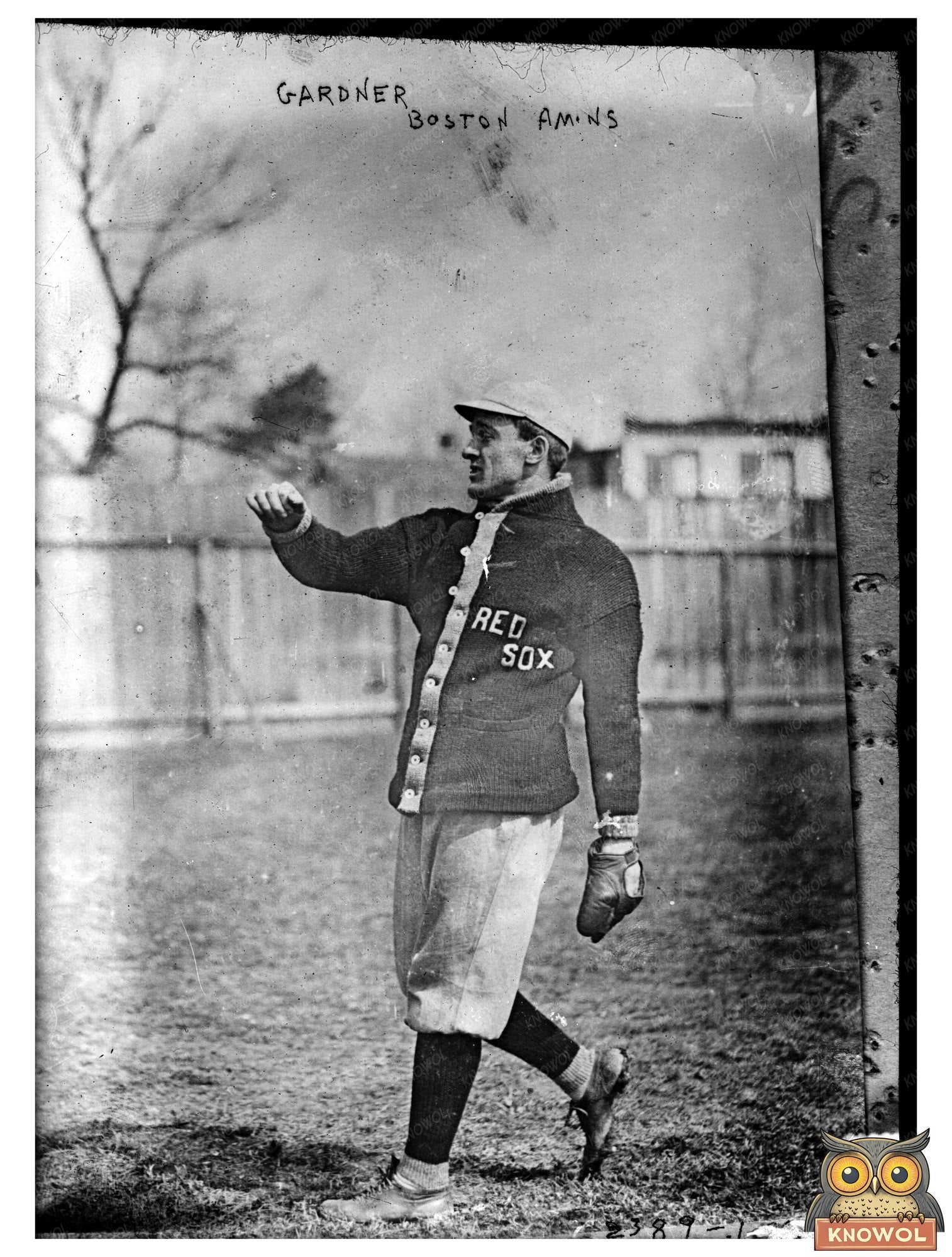 1912 Boston Red Sox Star Larry Gardner Action Shot