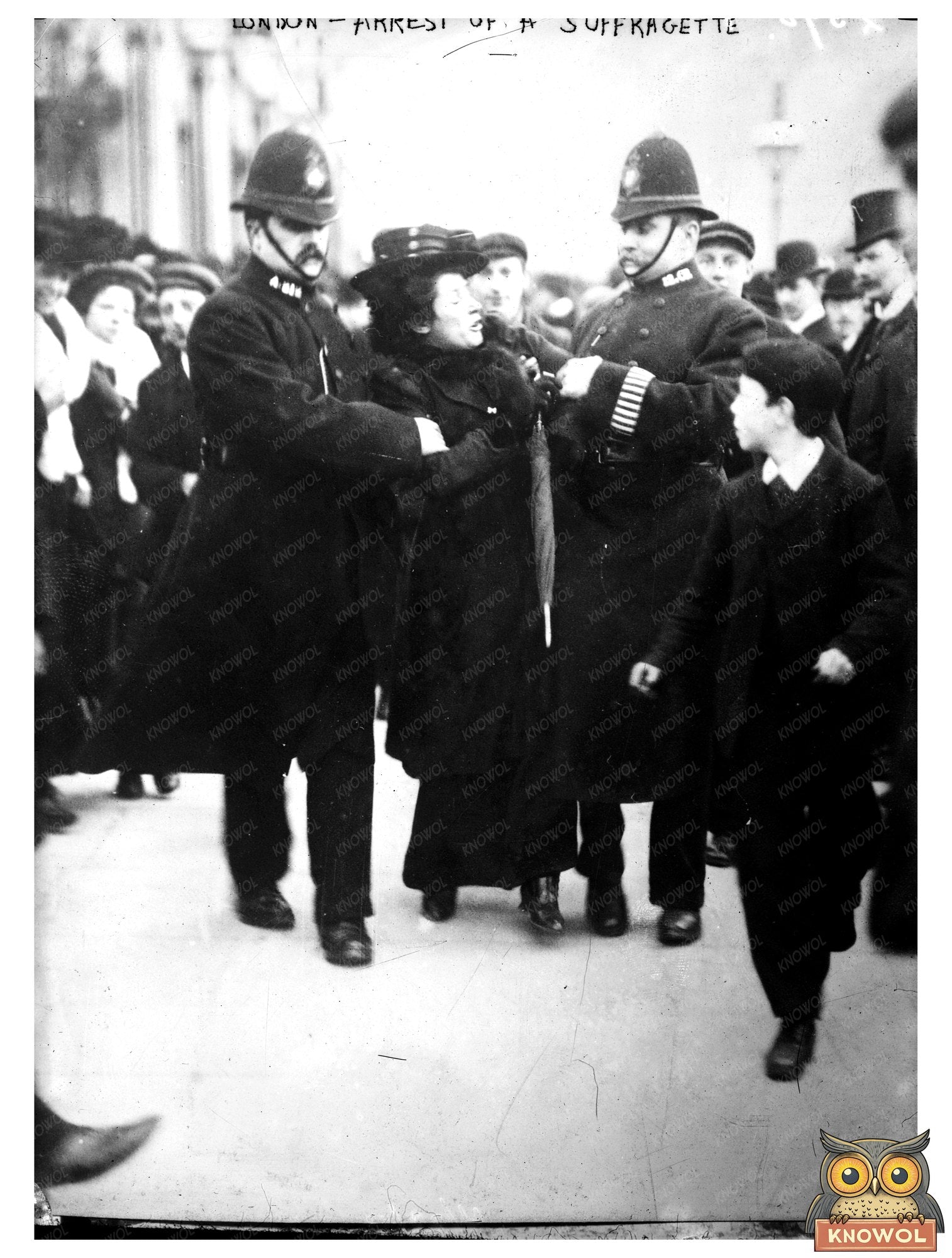 Bold Suffragette Arrest in Early 20th Century London