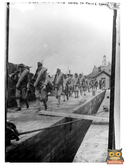 Early 1900s Militia Marching to Police Camps