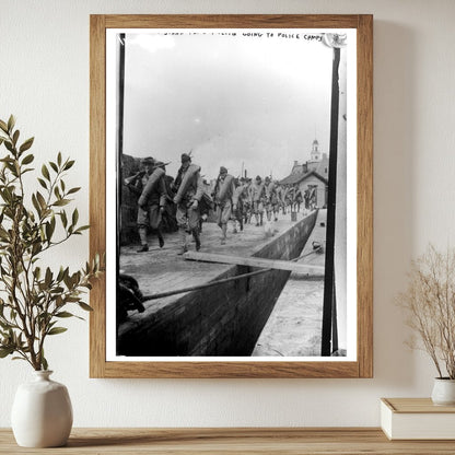 Early 1900s Militia Marching to Police Camps