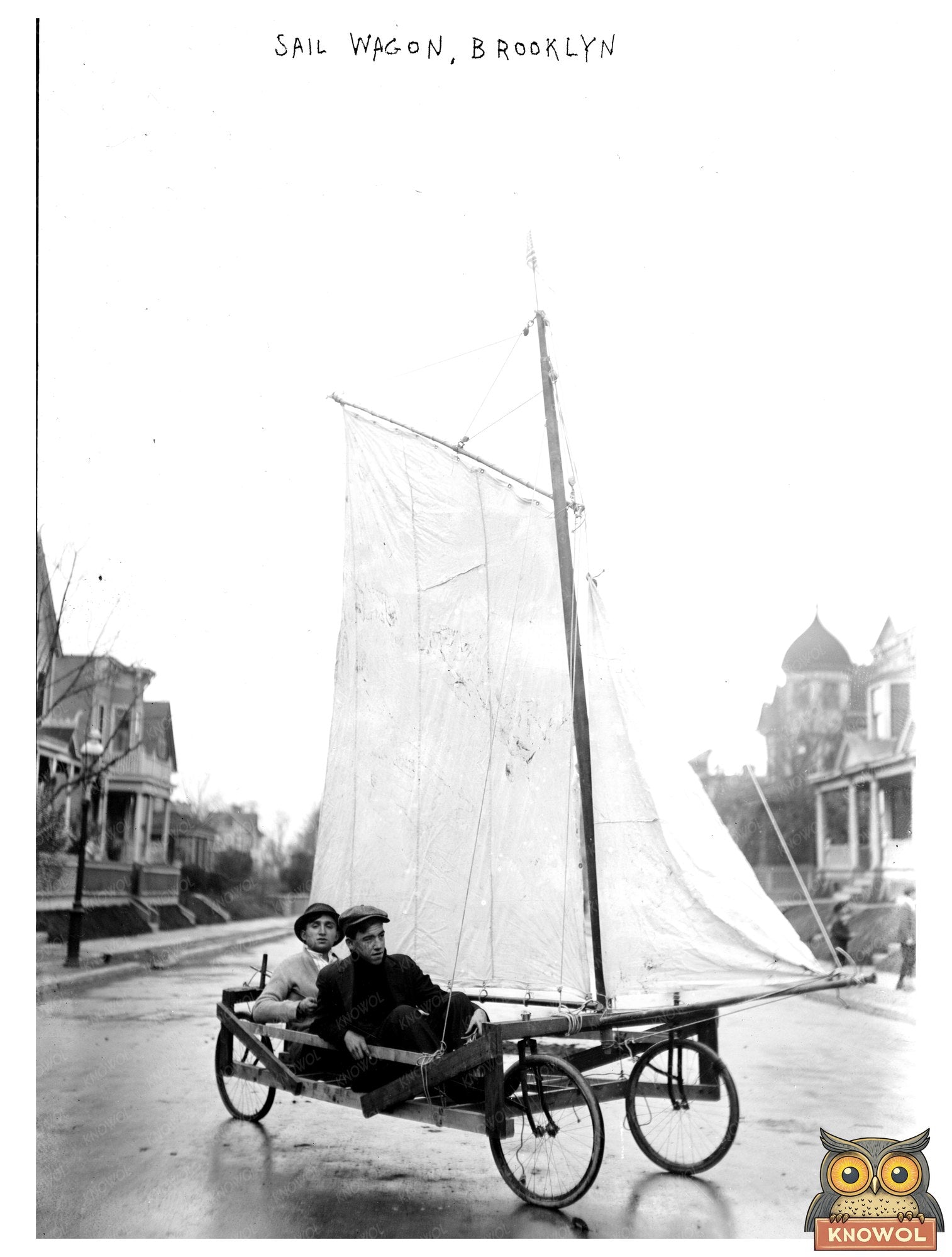 Vintage Sail Wagon in Early 20th Century Brooklyn