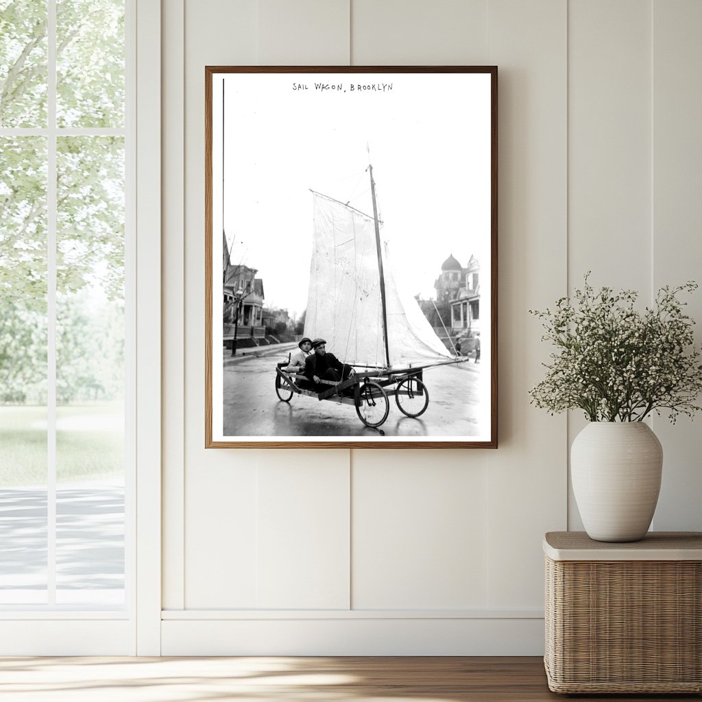 Vintage Sail Wagon in Early 20th Century Brooklyn
