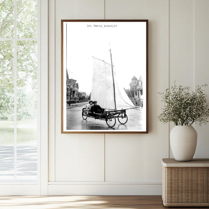 Vintage Sail Wagon in Early 20th Century Brooklyn