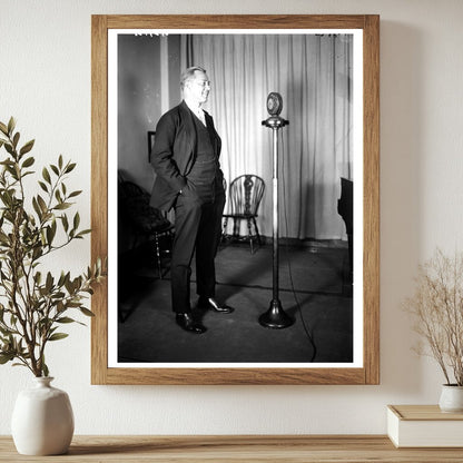 1925 Historic Broadcast: Speaker at Microphone