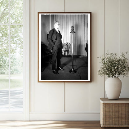 1925 Historic Broadcast: Speaker at Microphone