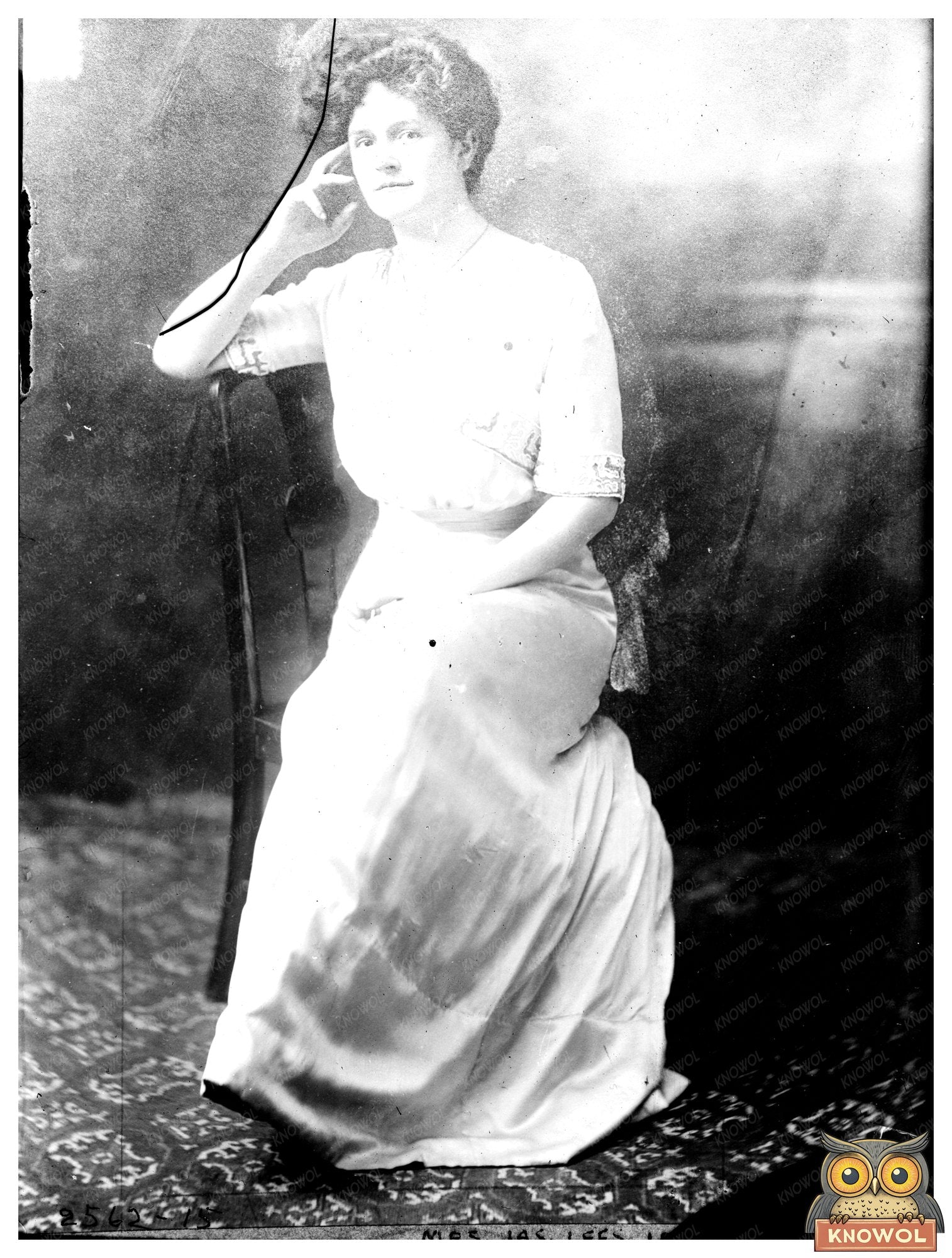 Elegant Edwardian Woman in Vintage Dress, 1910-1915