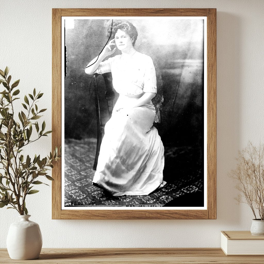 Elegant Edwardian Woman in Vintage Dress, 1910-1915