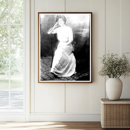 Elegant Edwardian Woman in Vintage Dress, 1910-1915