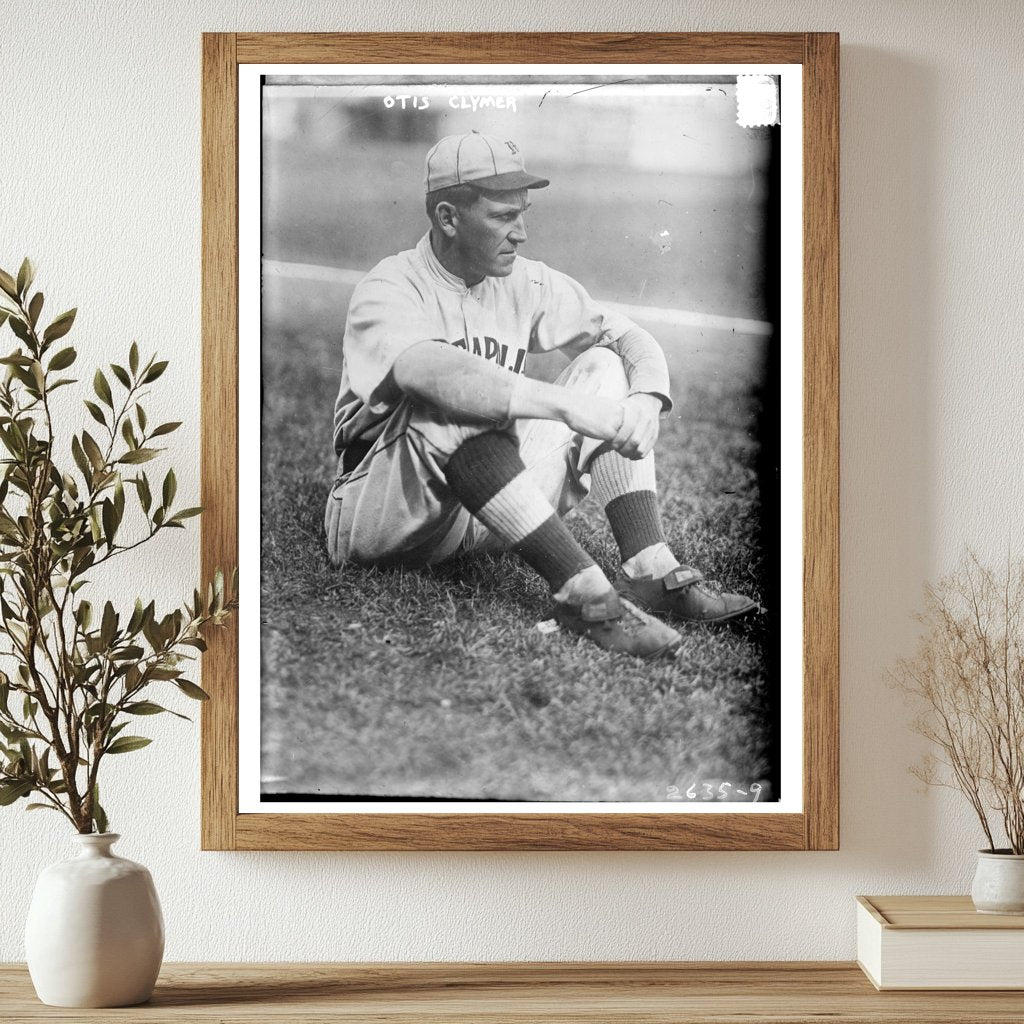 1912 Vintage Photo of Outfielder Otis Clymer in Action