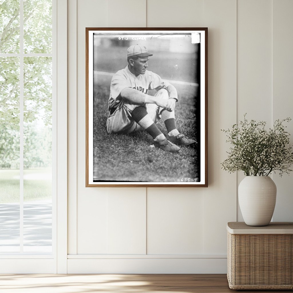 1912 Vintage Photo of Outfielder Otis Clymer in Action