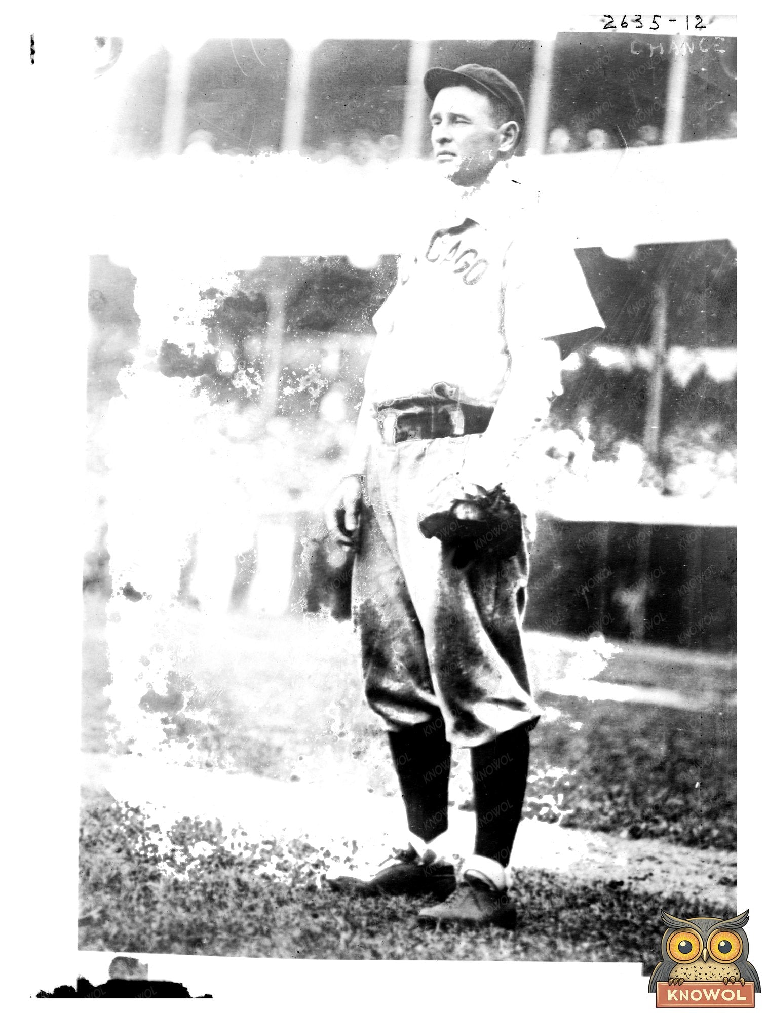 1907 Chicago Cubs Star at Polo Grounds Baseball Action