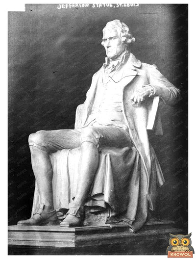 Historic Jefferson Statue in St. Louis, circa 1910