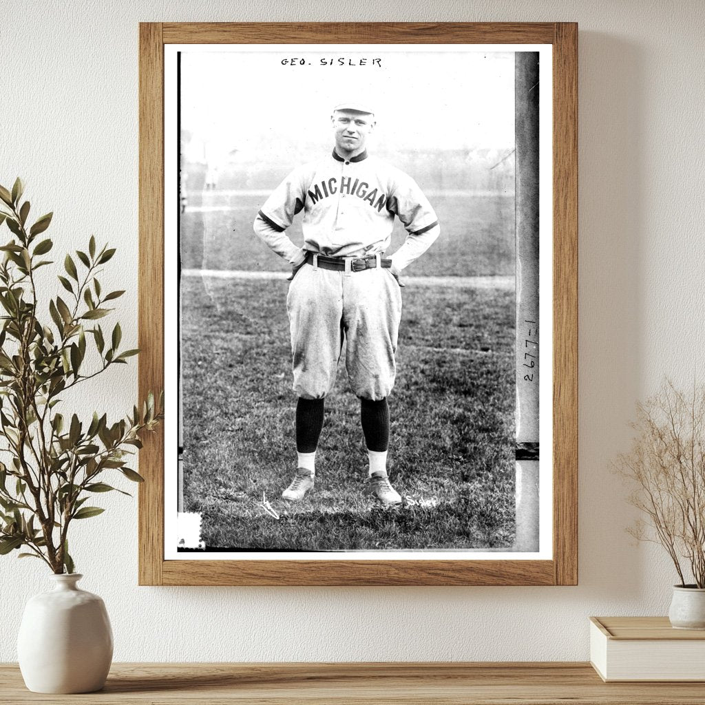 1915 University of Michigan Baseball Star Portrait