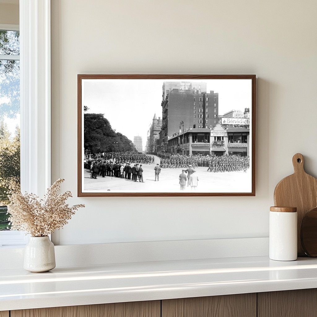 Vibrant 1913 Parade at Columbus Circle, NYC