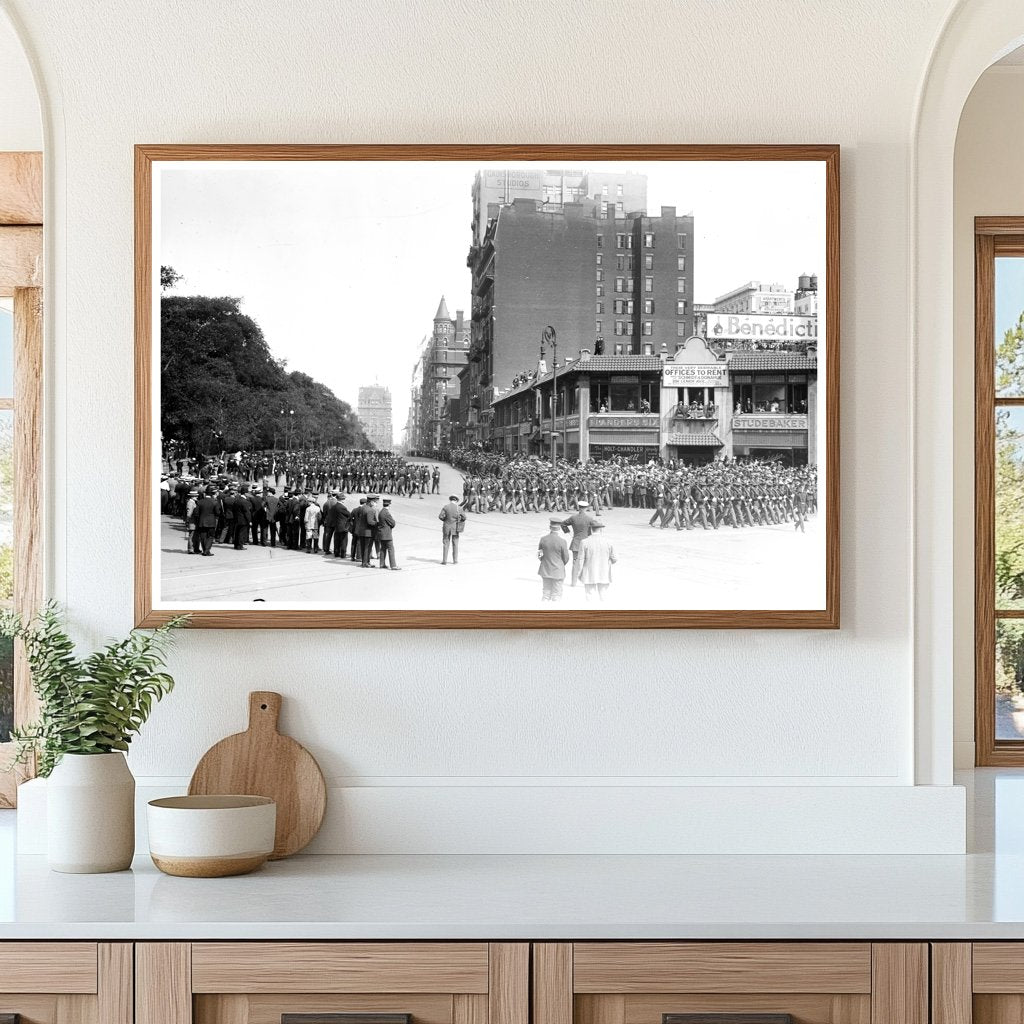 Vibrant 1913 Parade at Columbus Circle, NYC