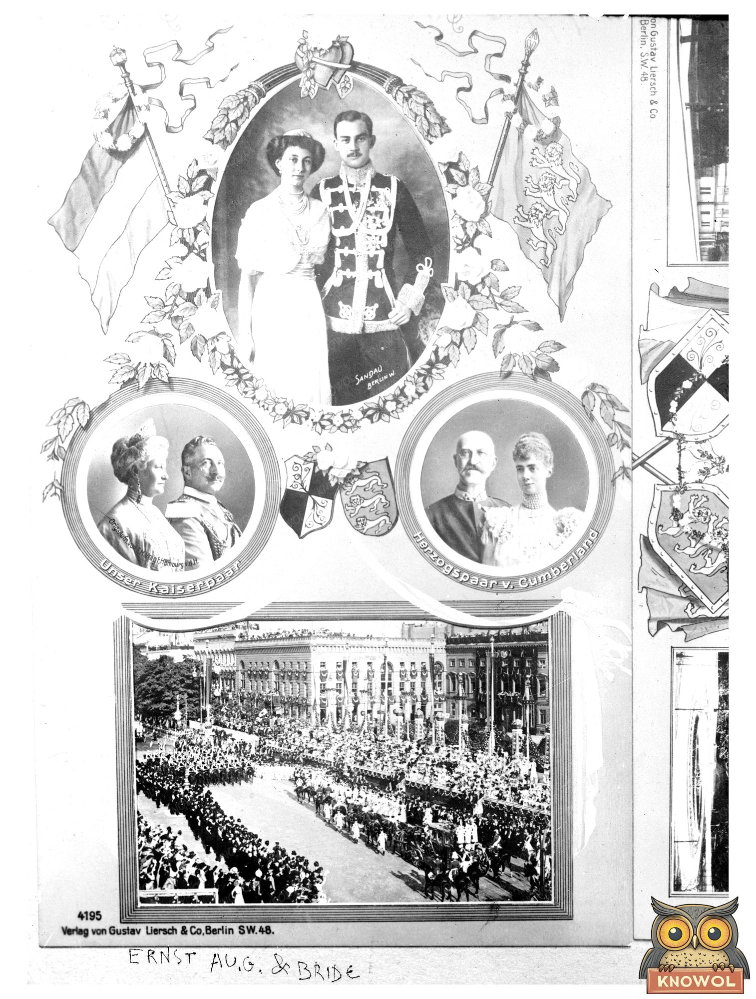 1913 Portrait of German Prince and His Bride