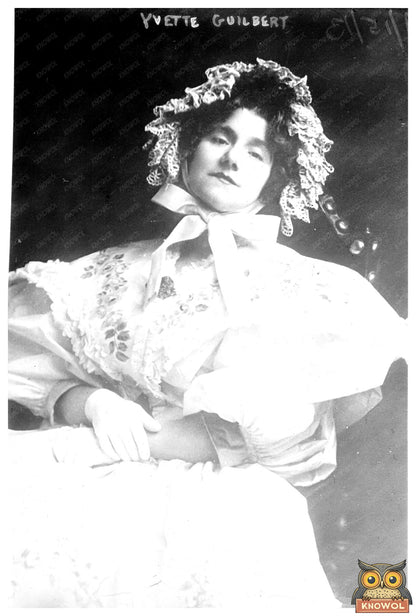 Vintage Portrait of Yvette Guilbert, 1913 Bohemian Star