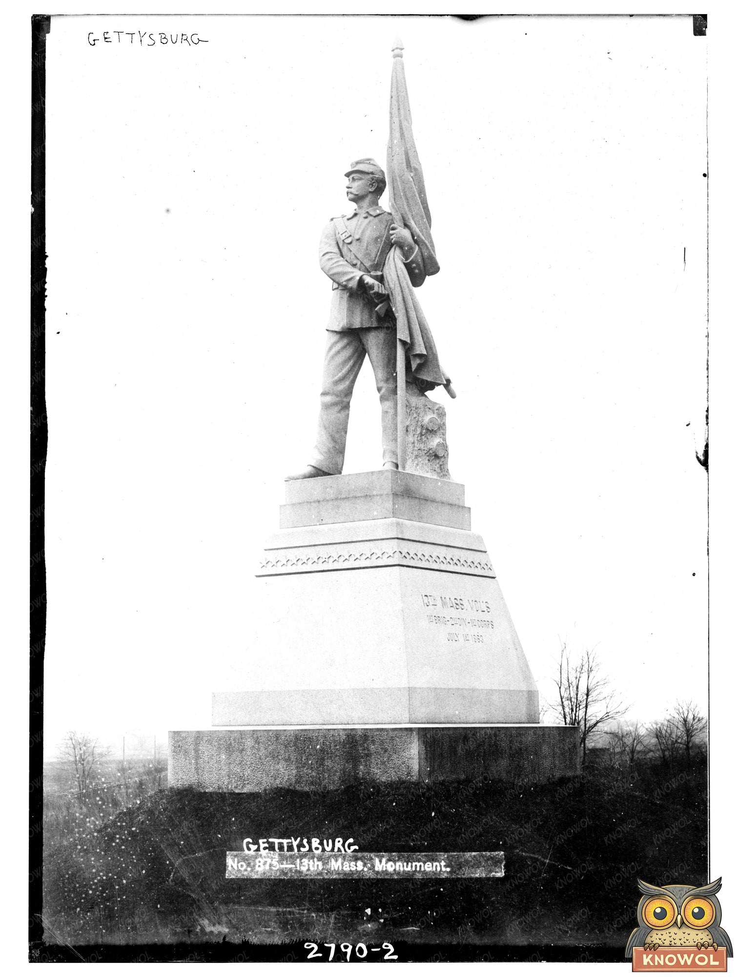 Historic 13th Massachusetts Monument at Gettysburg