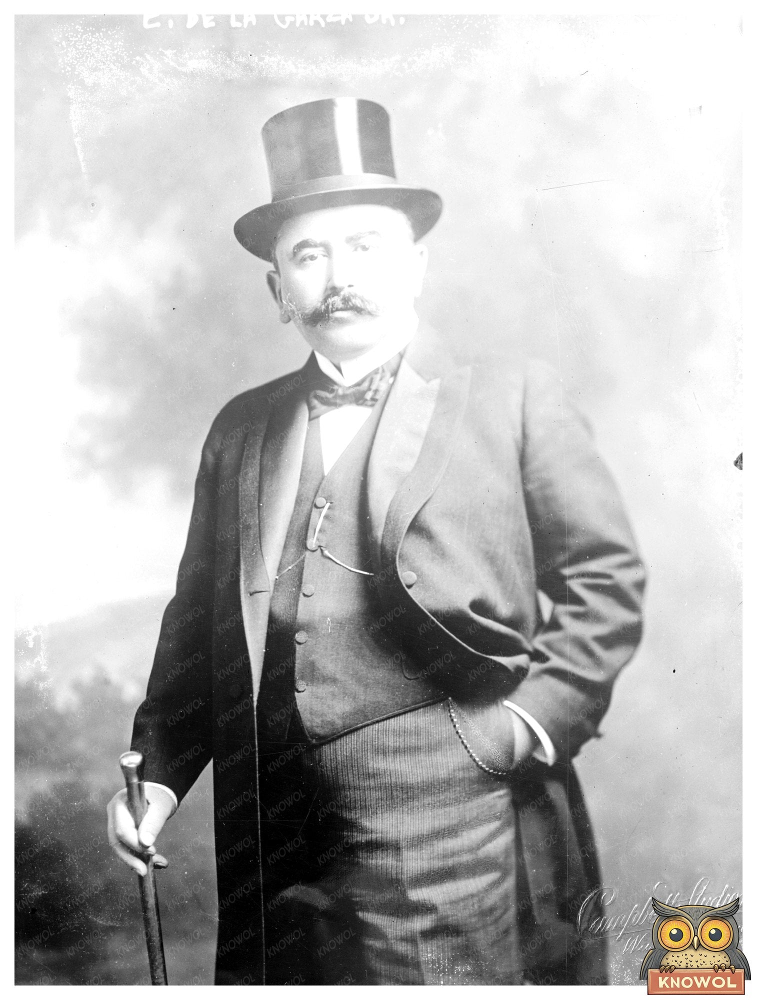 1910s Portrait of E. De La Garza Jr. in Vintage Attire