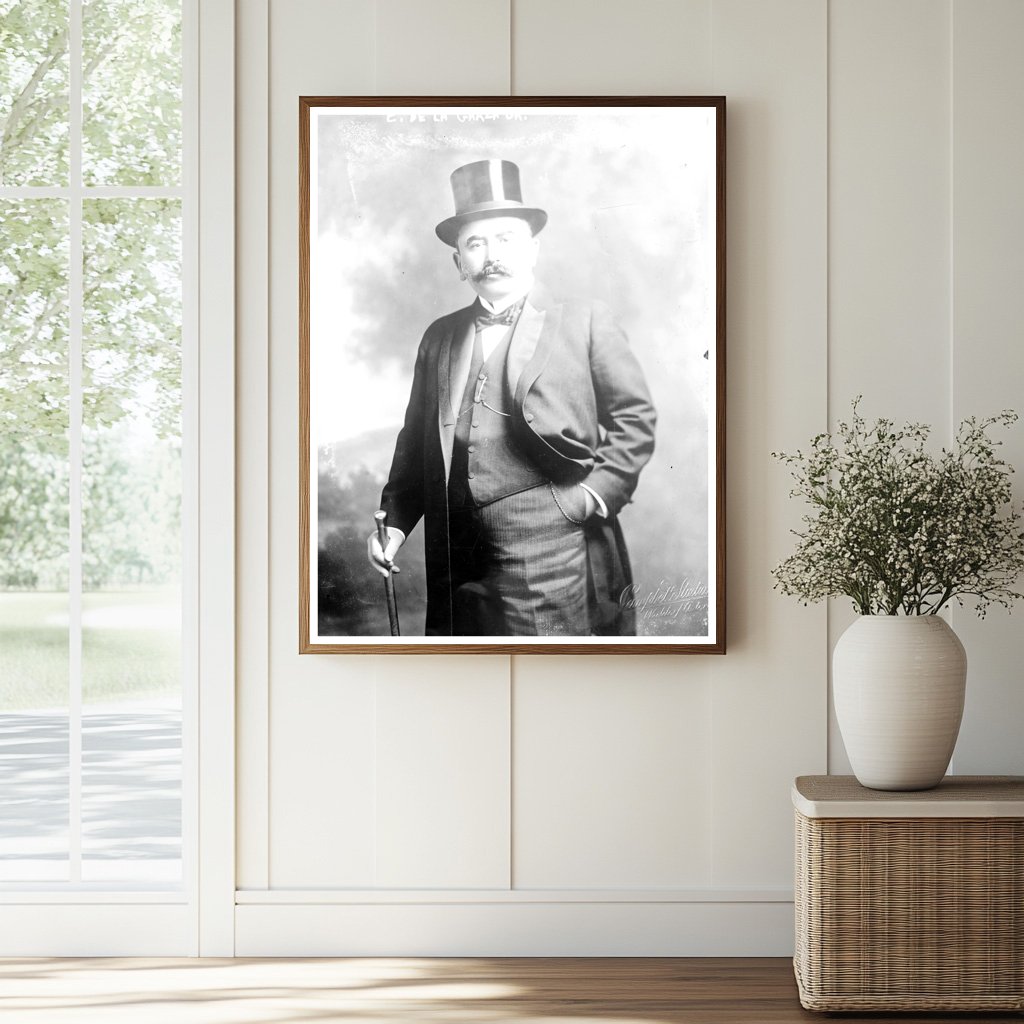 1910s Portrait of E. De La Garza Jr. in Vintage Attire