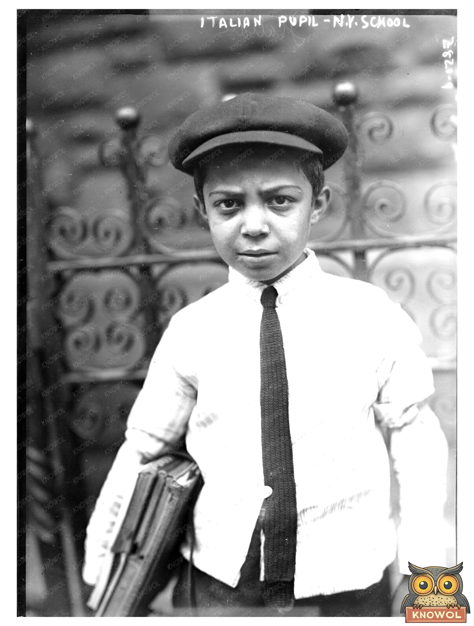 Early 20th Century Italian Student in NYC Classroom