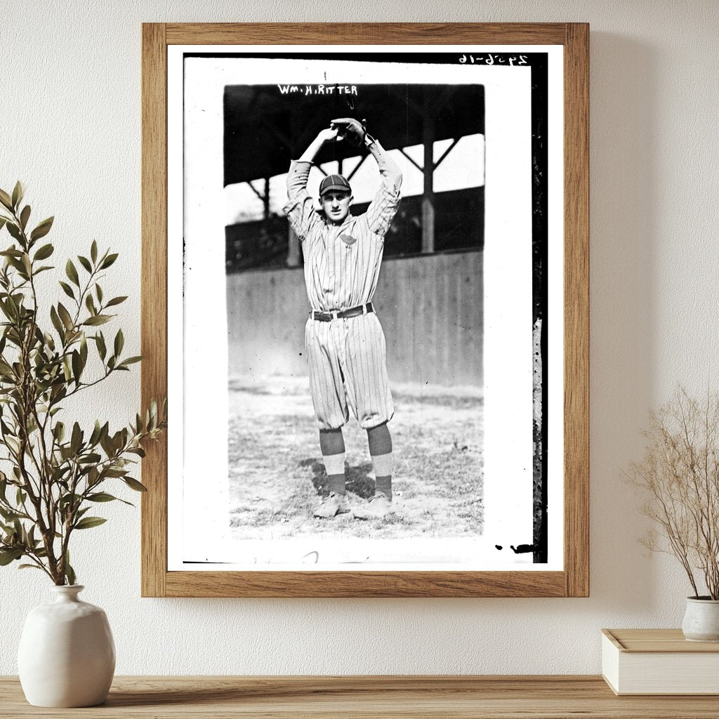 1914 Baseball History: Pitcher Hank Ritter in Action