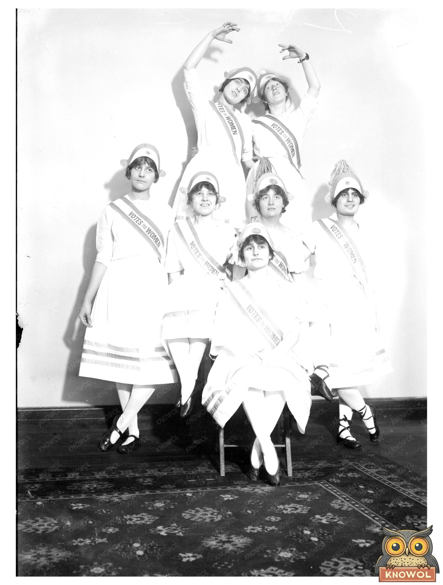 Joyful Suffrage Dancers Celebrate Womens Rights