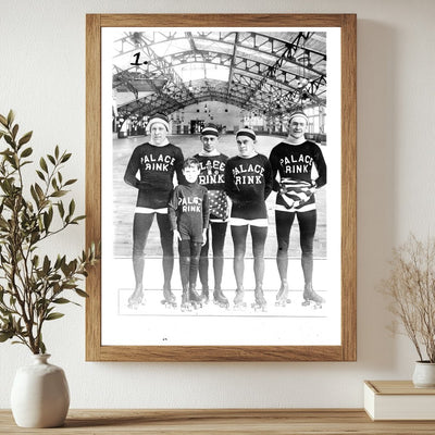 Vintage 1910s Detroit Palace Rink Hockey Team Photo