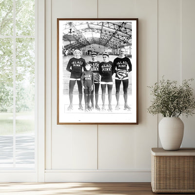 Vintage 1910s Detroit Palace Rink Hockey Team Photo