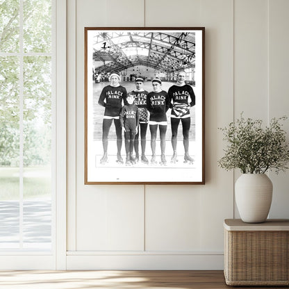 Vintage 1910s Detroit Palace Rink Hockey Team Photo