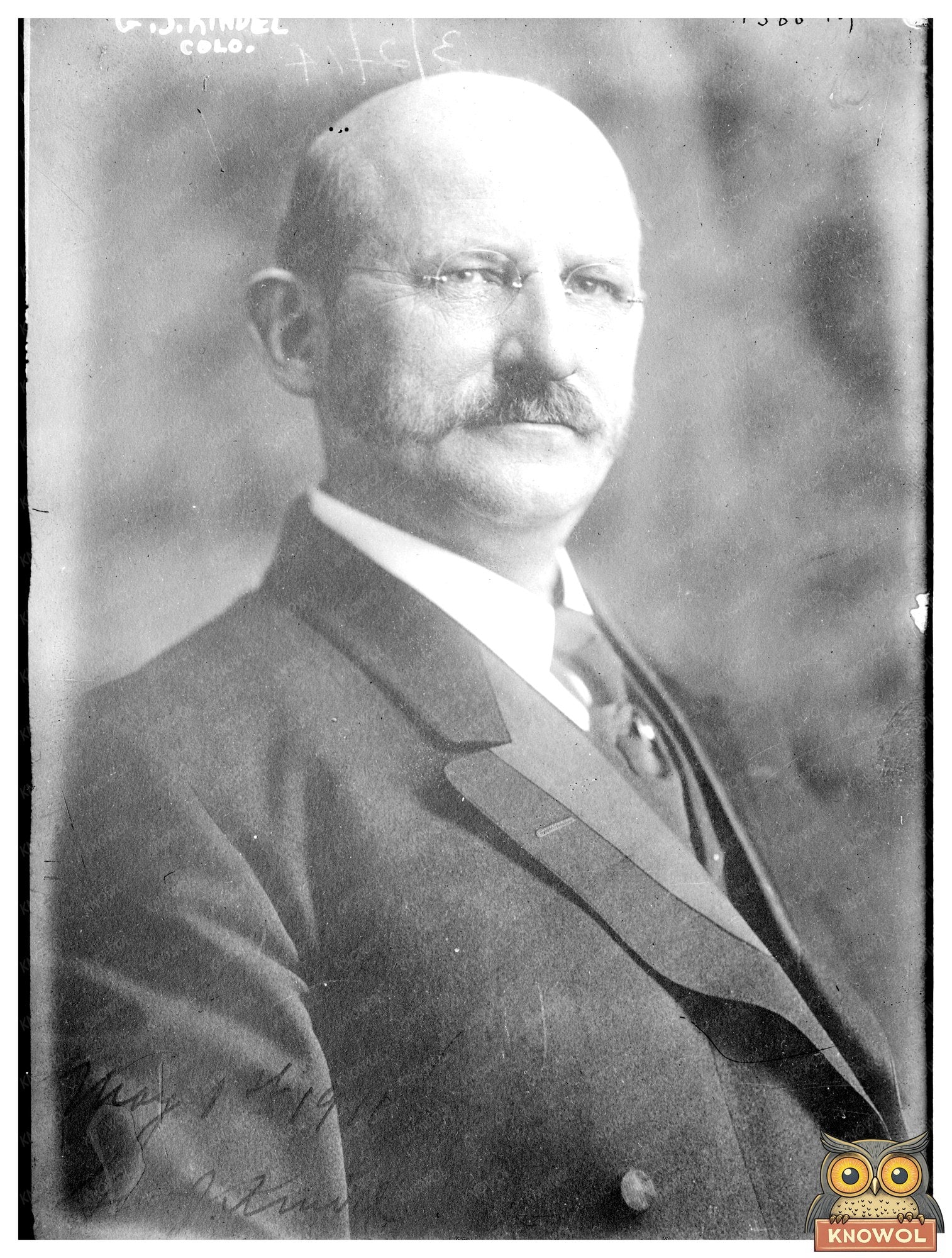 Vintage Portrait of G.J. Kindel, Colorado 1914