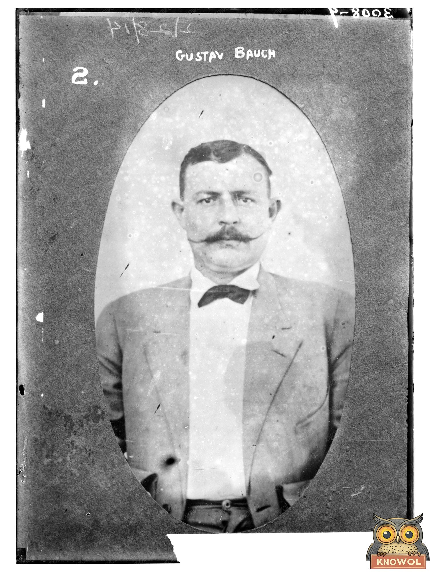 Historic Portrait of Labor Leader Gustav Bauch, 1914
