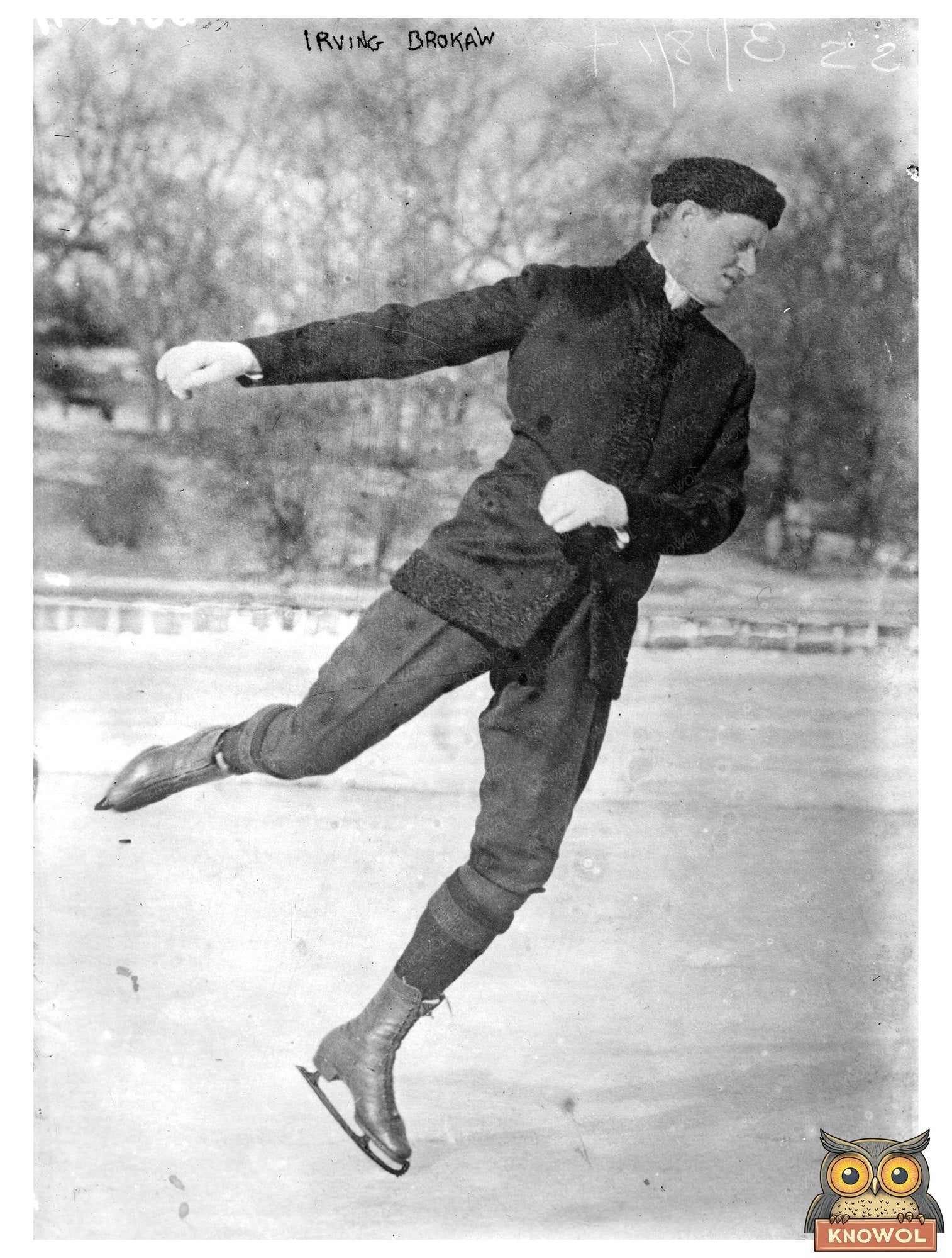 Graceful Ice Skating Performance, 1910s Era