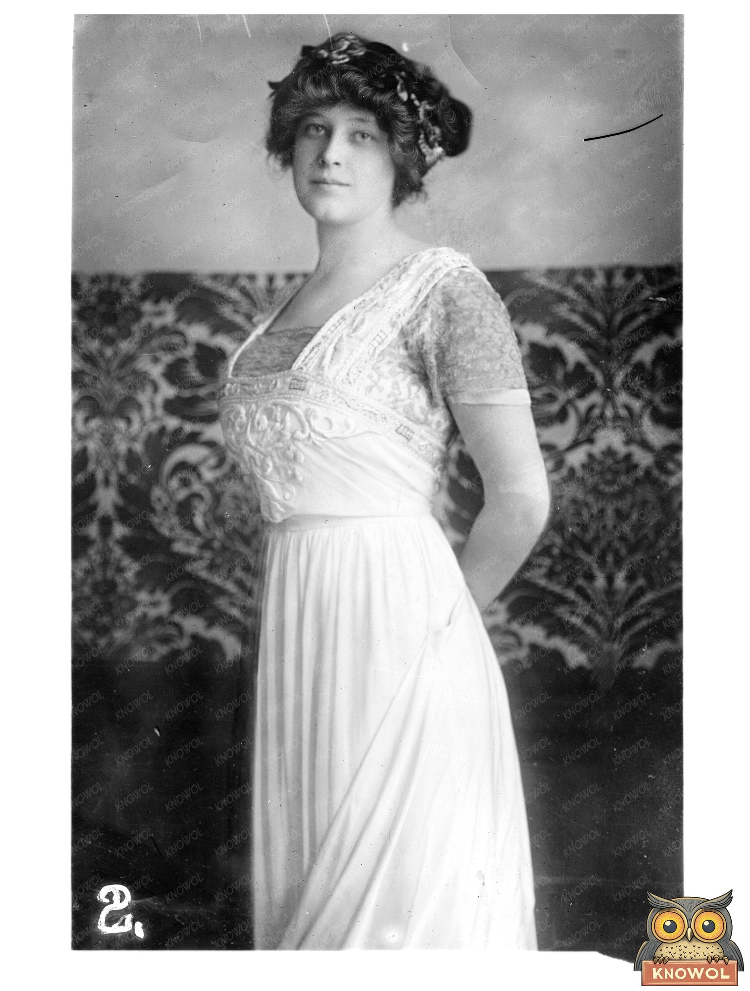 Elegant Portrait of Early 20th Century Socialite