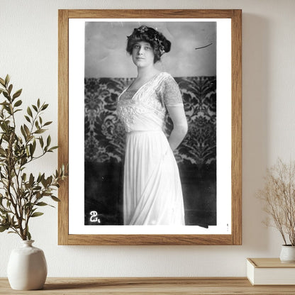 Elegant Portrait of Early 20th Century Socialite